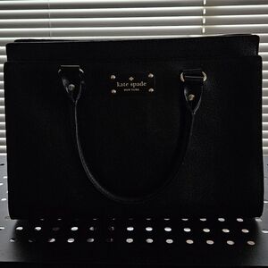 Kate Spade New York Wellesley Durham black leather satchel bag with crossbody
